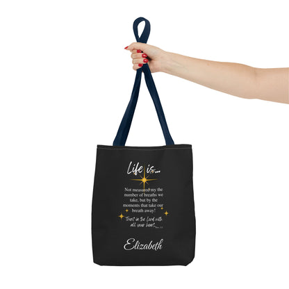 Inspirational 'Life Is...' Quote Tote Bag — Motivational Scripture Design