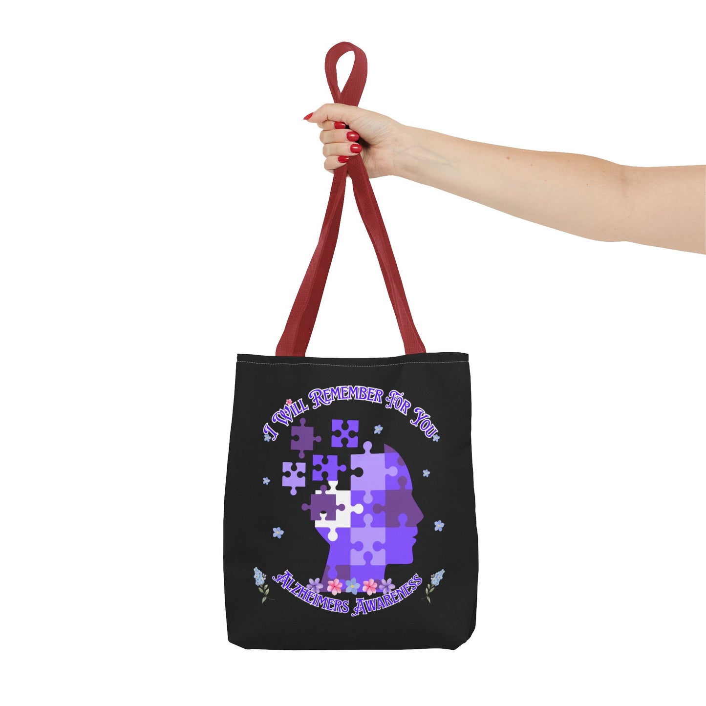 Alzheimers Awareness Puzzle Head Tote Bag
