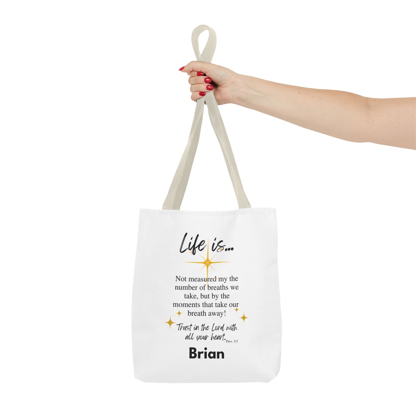 Inspirational 'Life Is...' Quote Tote Bag — Faith & Gratitude Canvas Bag
