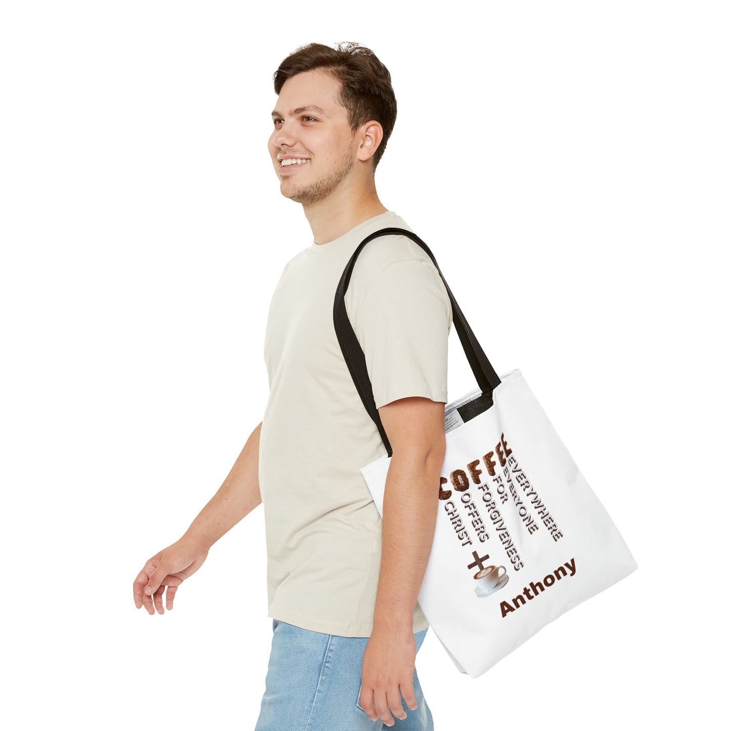 Coffee & Christ Tote Bag – Faith-Based Coffee Lover Gift