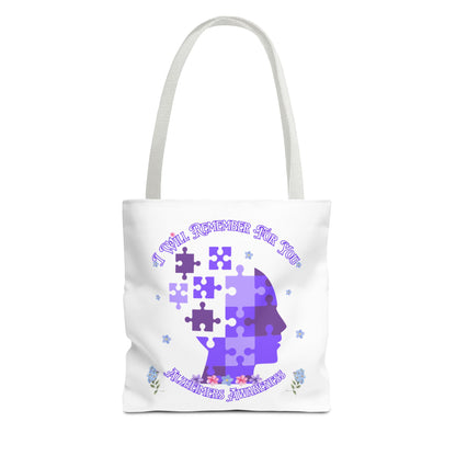 Alzheimers Awareness Puzzle Head Tote Bag — Inspirational Carryall