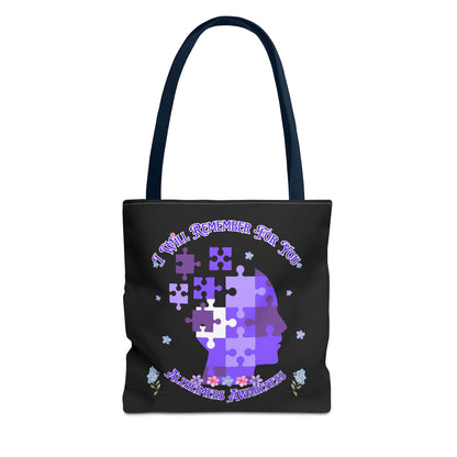 Alzheimers Awareness Puzzle Head Tote Bag