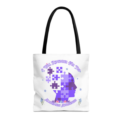 Alzheimers Awareness Puzzle Head Tote Bag — Inspirational Carryall