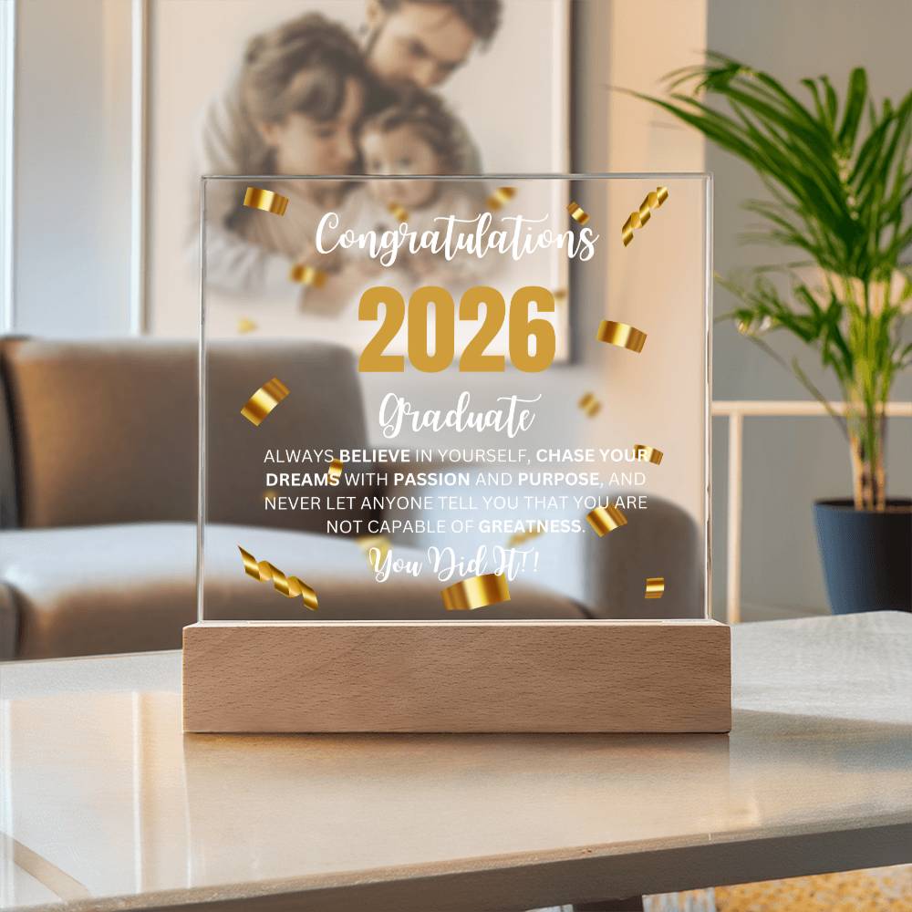 Congratulations Graduate Acrylic Plaque – Graduation Keepsake Gift