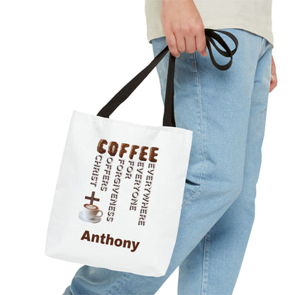 Coffee & Christ Tote Bag – Faith-Based Coffee Lover Gift