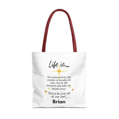 Inspirational 'Life Is...' Quote Tote Bag — Faith & Gratitude Canvas Bag