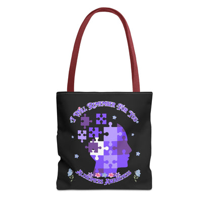 Alzheimers Awareness Puzzle Head Tote Bag