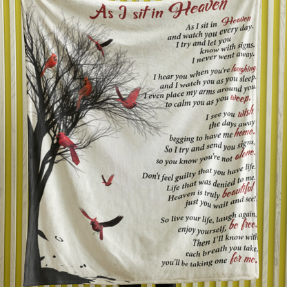 (BEST SELLER 🔥) As I Sit In Heaven Memorial Blanket
