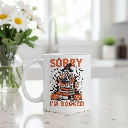 Sorry I'm Booked Halloween Mug