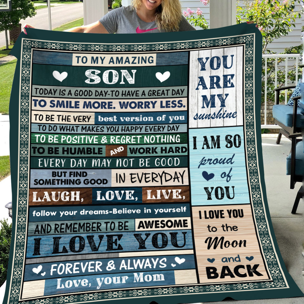 (ALMOST SOLD OUT🔥) To My Amazing Son Blanket | Love Mom 🎁
