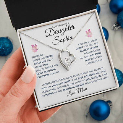 (BEST SELLER 🔥)Personalized To My Beautiful Daughter...Forever Love Necklace