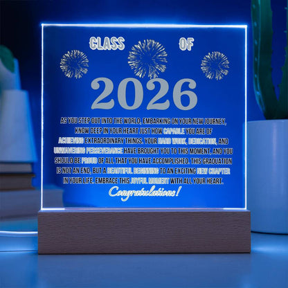 Class of 2026 Acrylic Plaque Gift – Inspirational Graduation Keepsake