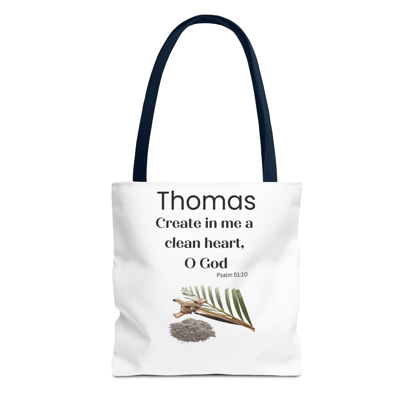 Personalized Faith Tote Bag — "Create in me a clean heart, O God" (Psalm 51:10)