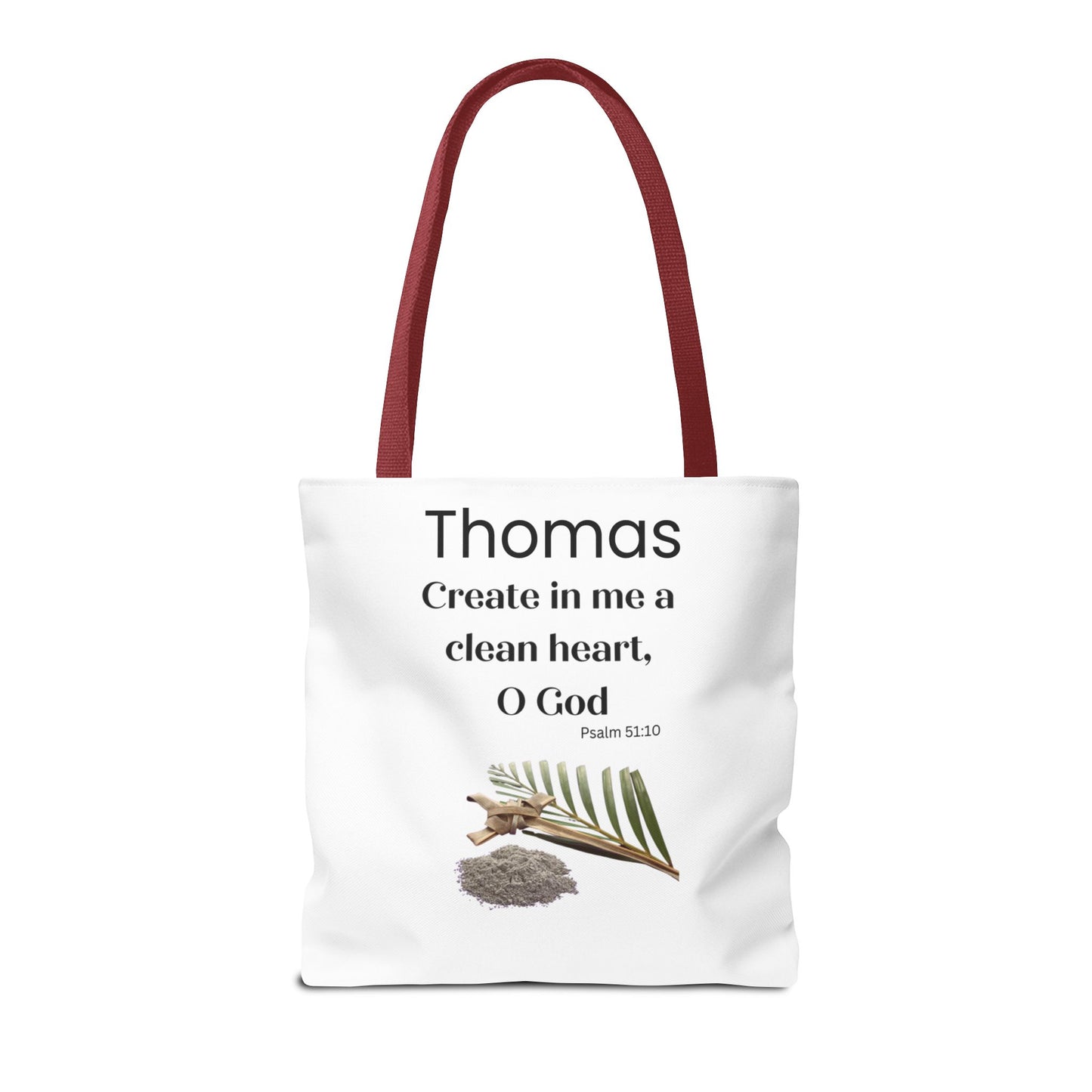 Personalized Faith Tote Bag — "Create in me a clean heart, O God" (Psalm 51:10)