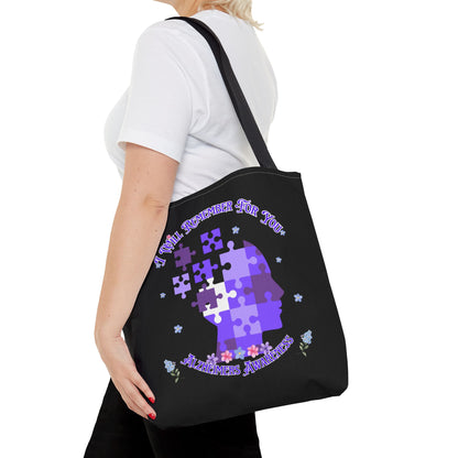 Alzheimers Awareness Puzzle Head Tote Bag