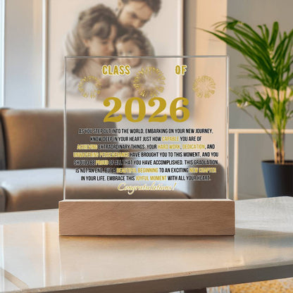 Class of 2026 Acrylic Plaque Gift – Inspirational Graduation Keepsake