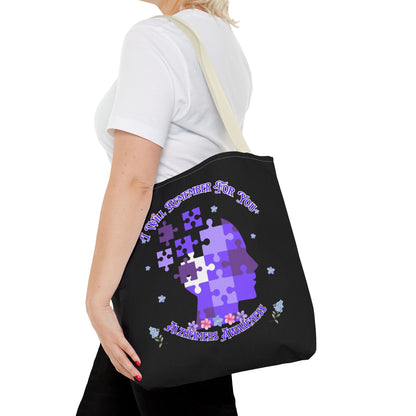Alzheimers Awareness Puzzle Head Tote Bag