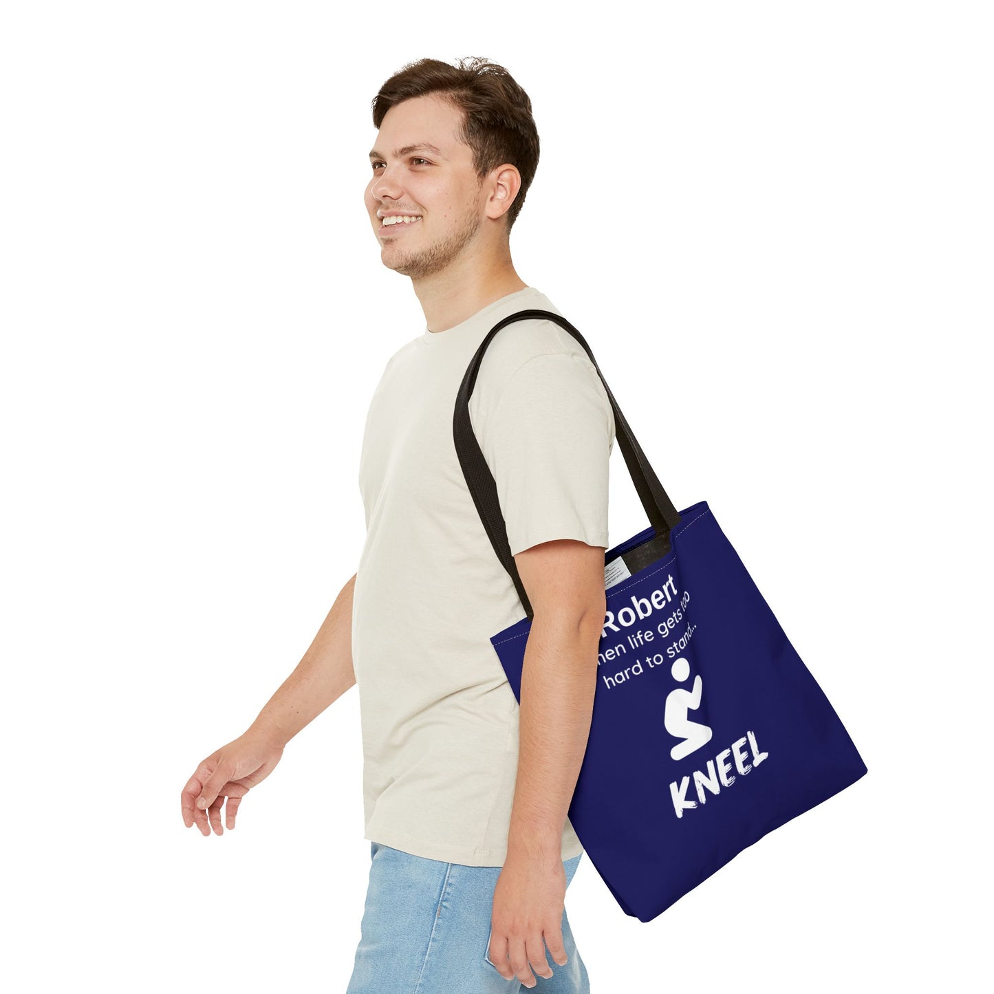 Personalized "When Life Gets Too Hard to Stand... Kneel" Tote Bag