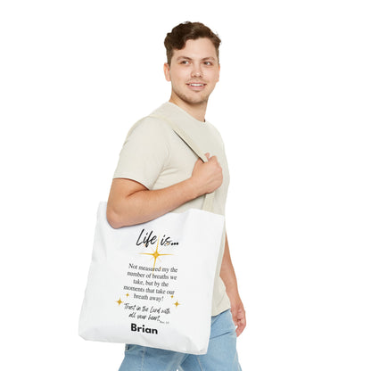 Inspirational 'Life Is...' Quote Tote Bag — Faith & Gratitude Canvas Bag