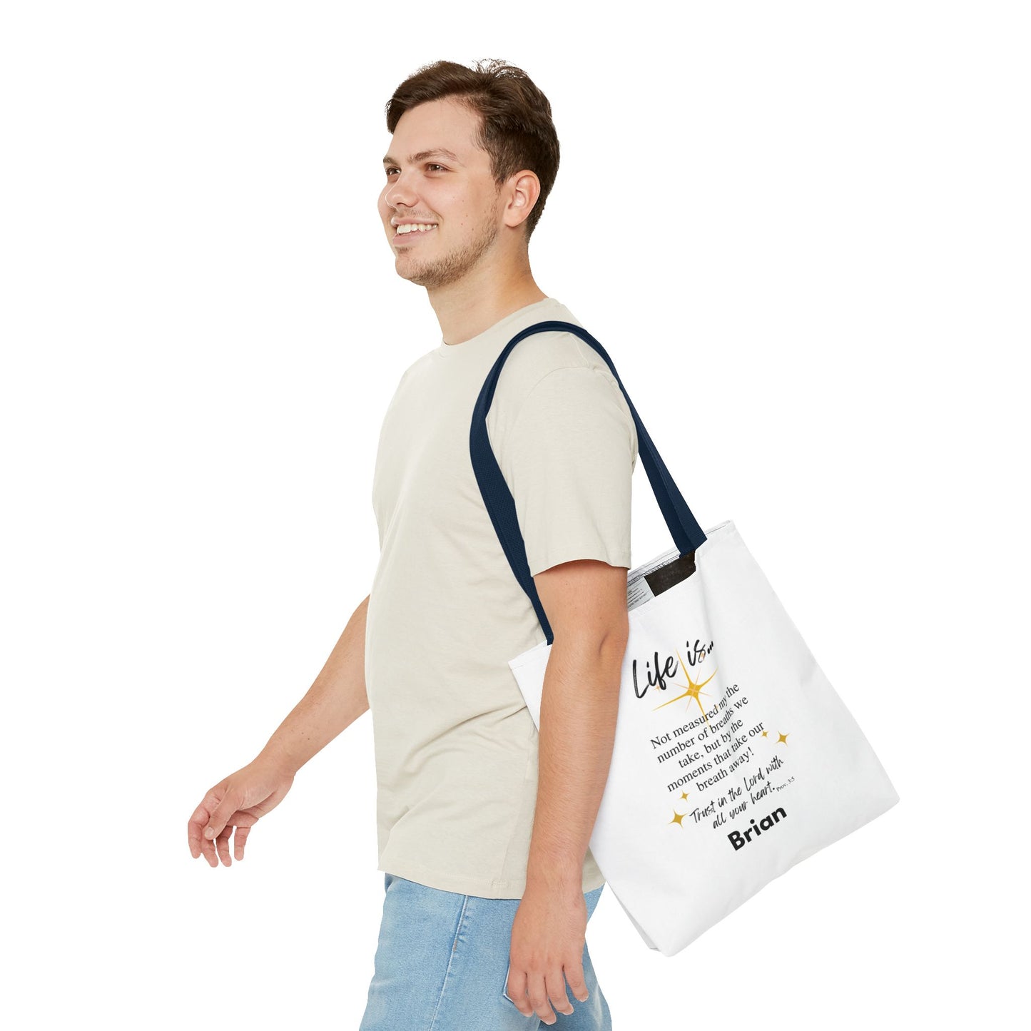 Inspirational 'Life Is...' Quote Tote Bag — Faith & Gratitude Canvas Bag
