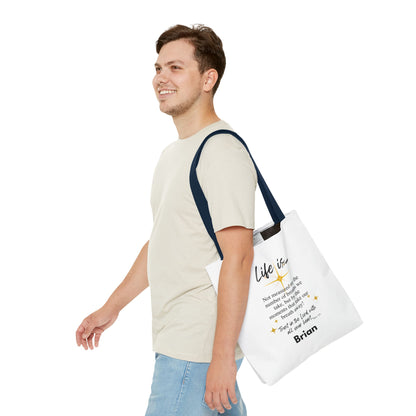 Inspirational 'Life Is...' Quote Tote Bag — Faith & Gratitude Canvas Bag