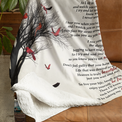 (BEST SELLER 🔥) As I Sit In Heaven Memorial Blanket