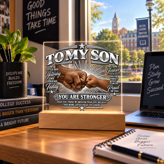 To My Son You Are Stronger Acrylic Plaque – Inspirational Gift From Dad