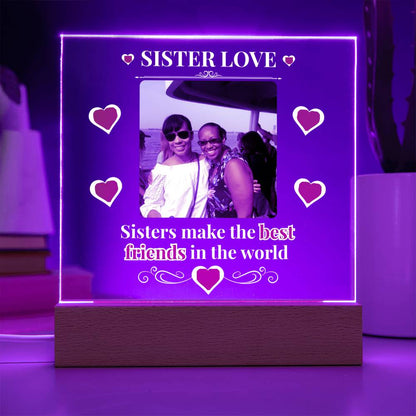 Sister Love Personalized Photo Acrylic Square Plaque