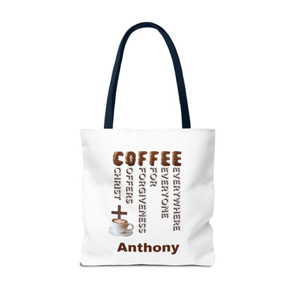 Coffee & Christ Tote Bag – Faith-Based Coffee Lover Gift