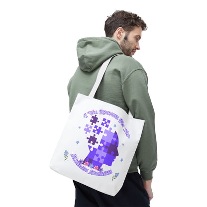 Alzheimers Awareness Puzzle Head Tote Bag — Inspirational Carryall