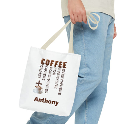 Coffee & Christ Tote Bag – Faith-Based Coffee Lover Gift