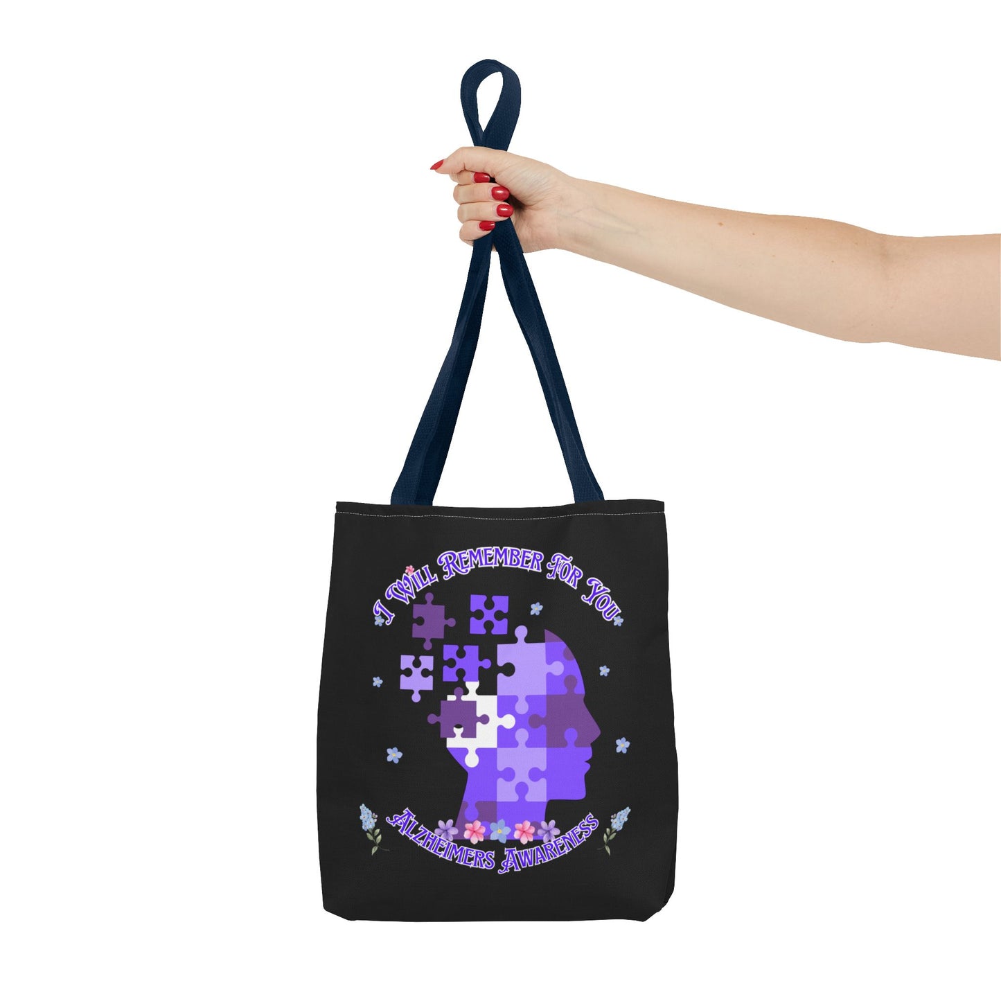 Alzheimers Awareness Puzzle Head Tote Bag
