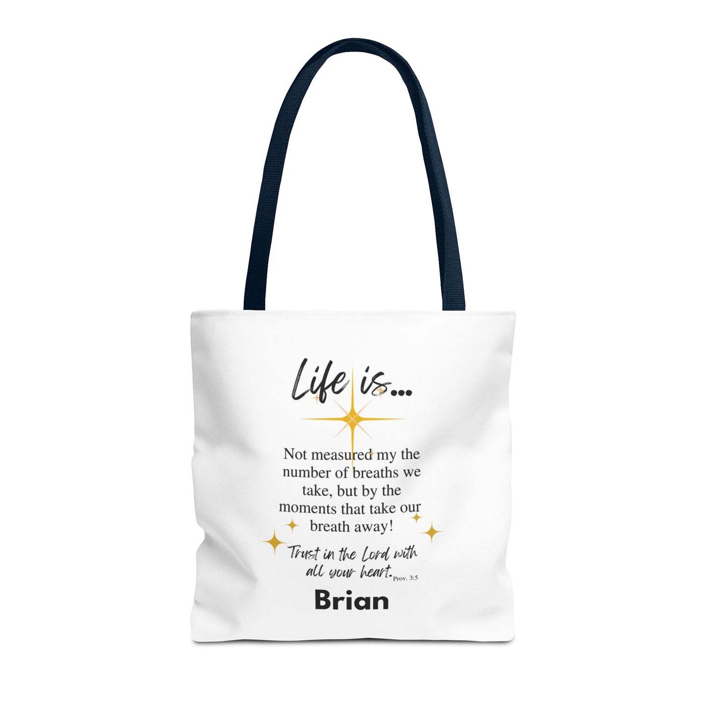 Inspirational 'Life Is...' Quote Tote Bag — Faith & Gratitude Canvas Bag