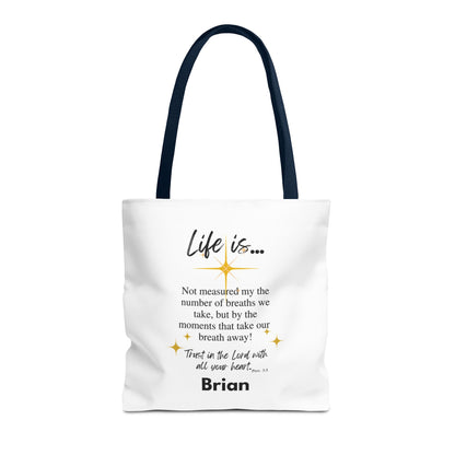 Inspirational 'Life Is...' Quote Tote Bag — Faith & Gratitude Canvas Bag