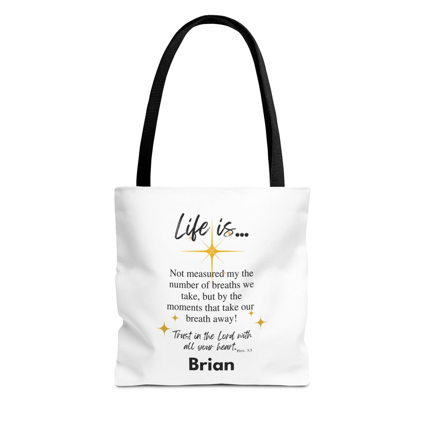 Inspirational 'Life Is...' Quote Tote Bag — Faith & Gratitude Canvas Bag