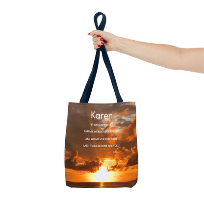 Personalized Sunset Tote Bag — Inspirational Quote All-Over Print