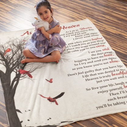 (BEST SELLER 🔥) As I Sit In Heaven Memorial Blanket