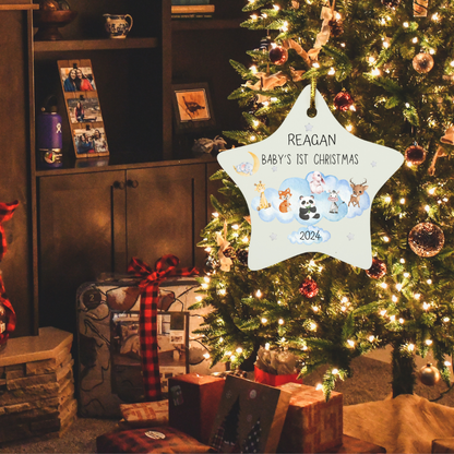 Personalized Baby's First Christmas (Cloud) Star Ornament