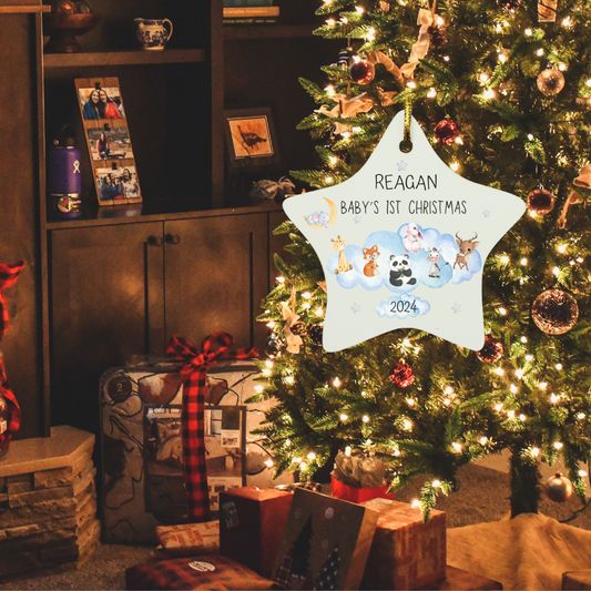 Personalized Baby's First Christmas (Cloud) Star Ornament