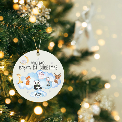 Personalized Baby's First Christmas Circle Ornament