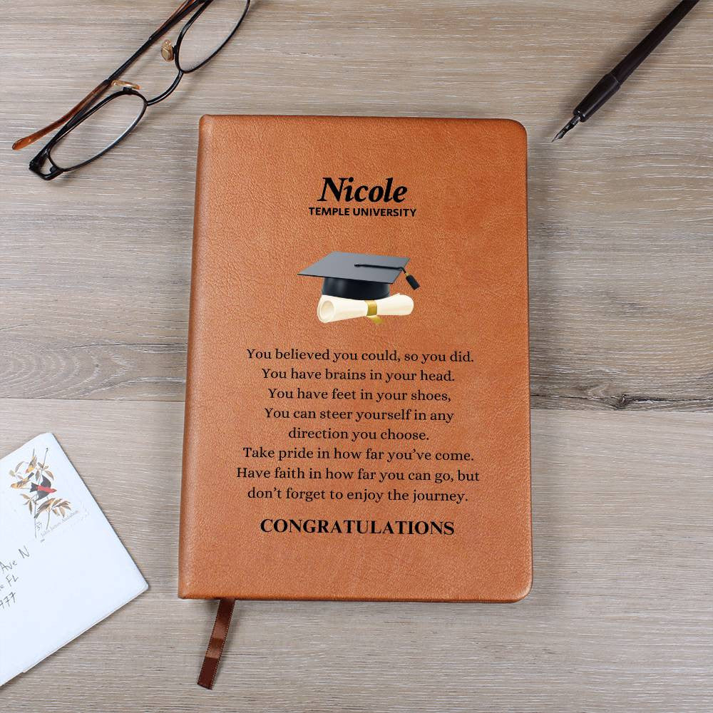 Personalized Graduation Graphic Leather Journal