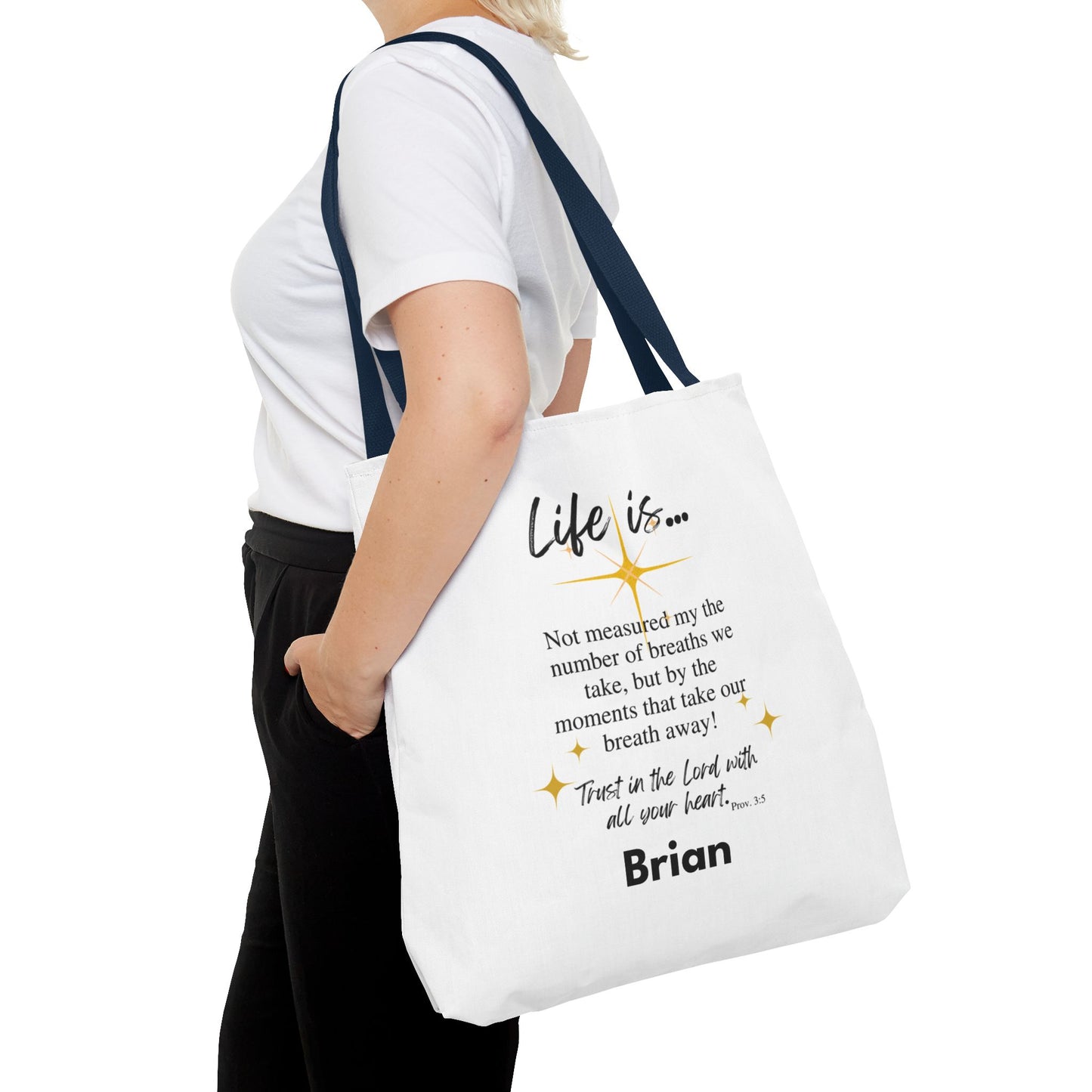 Inspirational 'Life Is...' Quote Tote Bag — Faith & Gratitude Canvas Bag