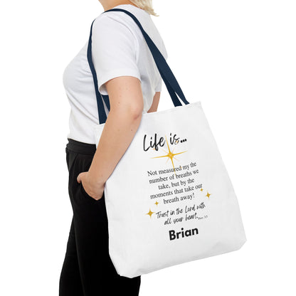 Inspirational 'Life Is...' Quote Tote Bag — Faith & Gratitude Canvas Bag