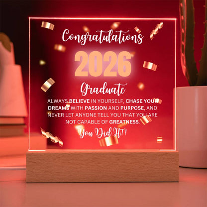 Congratulations Graduate Acrylic Plaque – Graduation Keepsake Gift