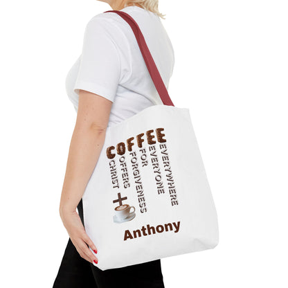 Coffee & Christ Tote Bag – Faith-Based Coffee Lover Gift