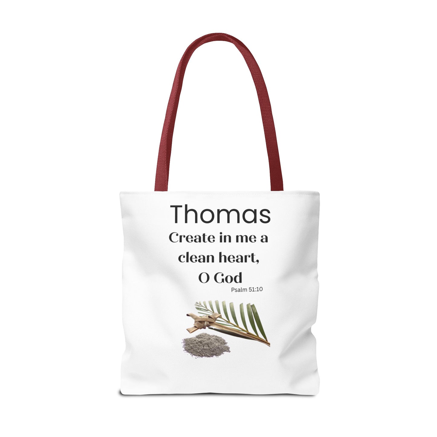 Personalized Faith Tote Bag — "Create in me a clean heart, O God" (Psalm 51:10)