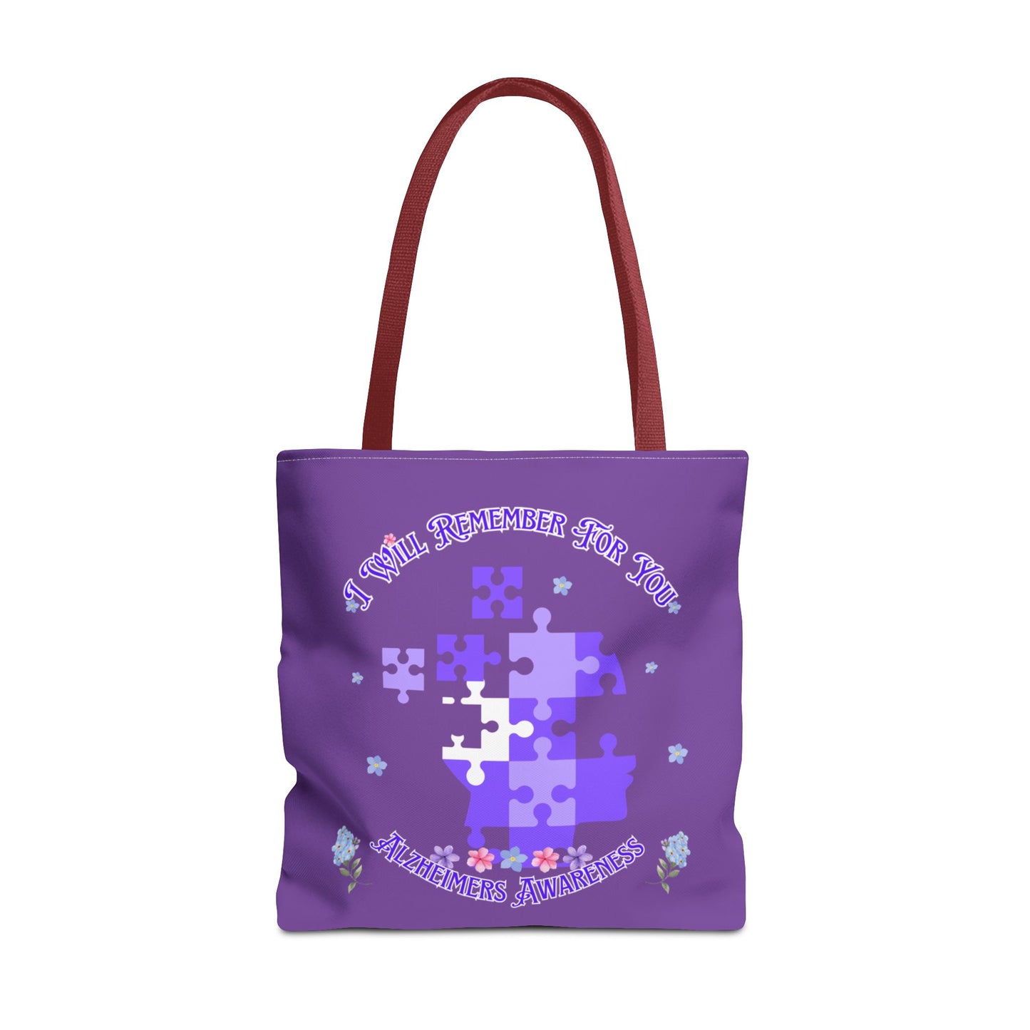 Autism Awareness Purple Puzzle Tote Bag – 'I Walk Because You Ride' Design