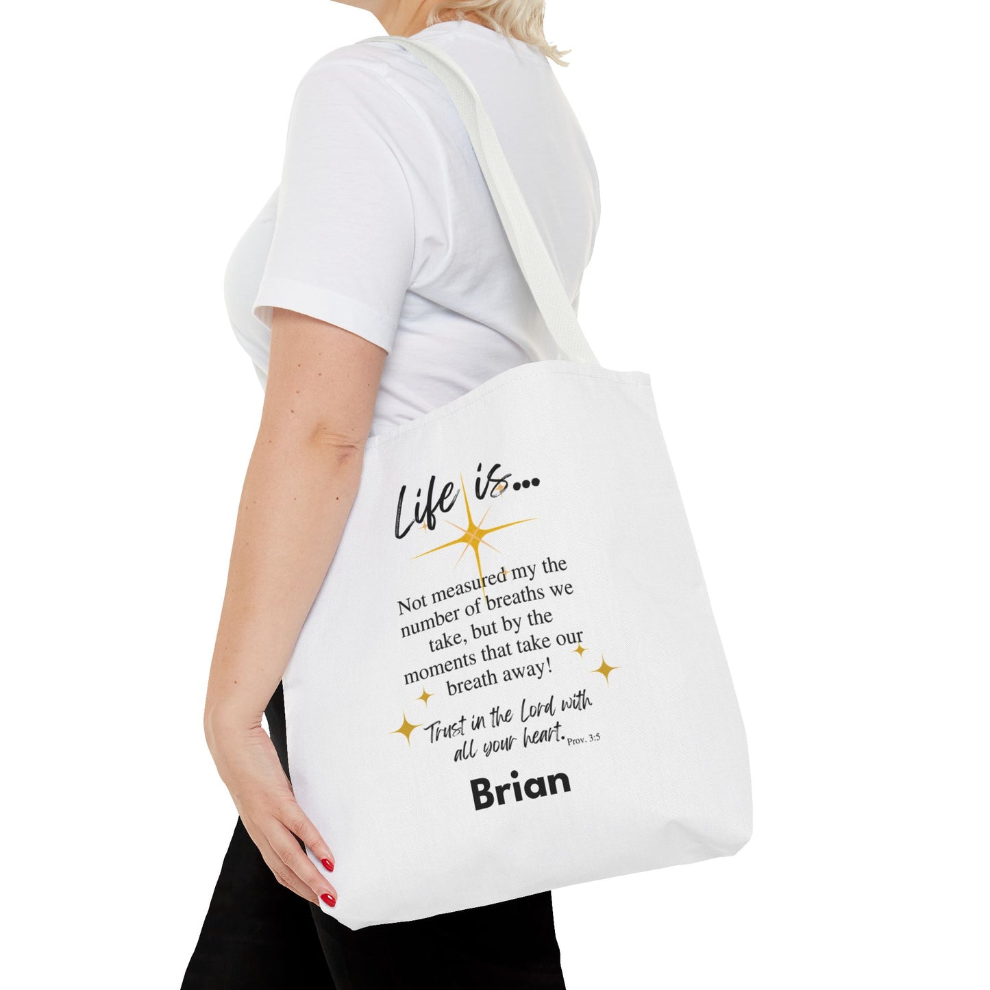 Inspirational 'Life Is...' Quote Tote Bag — Faith & Gratitude Canvas Bag