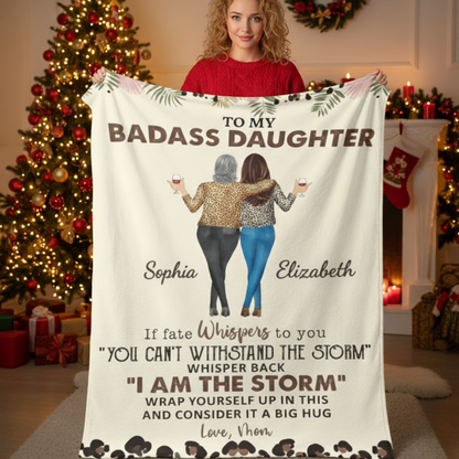 Personalized To My Badass Daughter Blanket