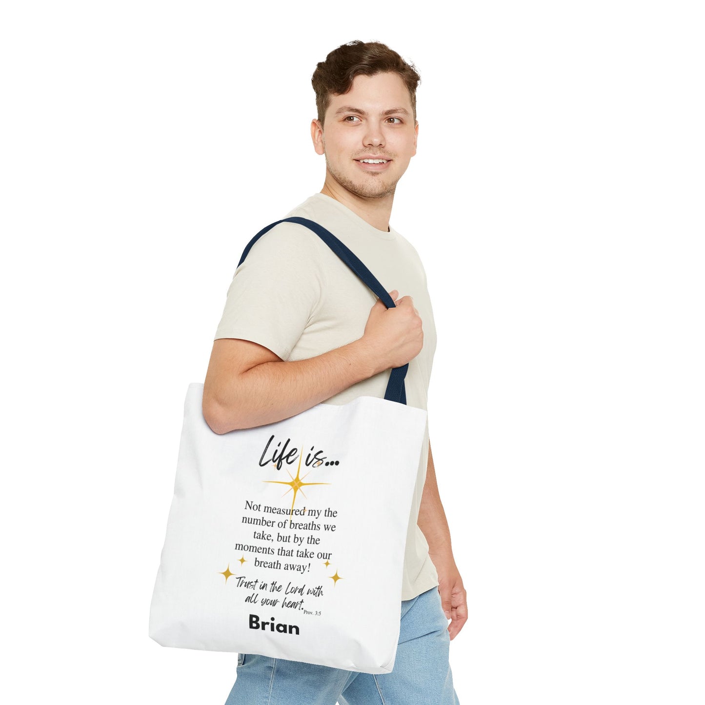 Inspirational 'Life Is...' Quote Tote Bag — Faith & Gratitude Canvas Bag